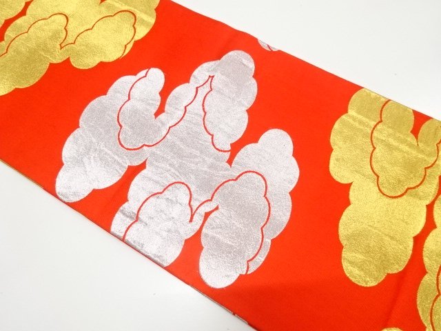 JAPANESE KIMONO / CLOUD PATTERN WEAVING MARU OBI